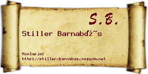 Stiller Barnabás névjegykártya