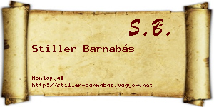 Stiller Barnabás névjegykártya
